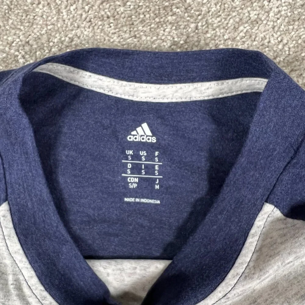 Adidas Womens Small Blue Gray Crew Neck NYC Football Club MLS Soccer T-Shirt NWT - Picture 6 of 8